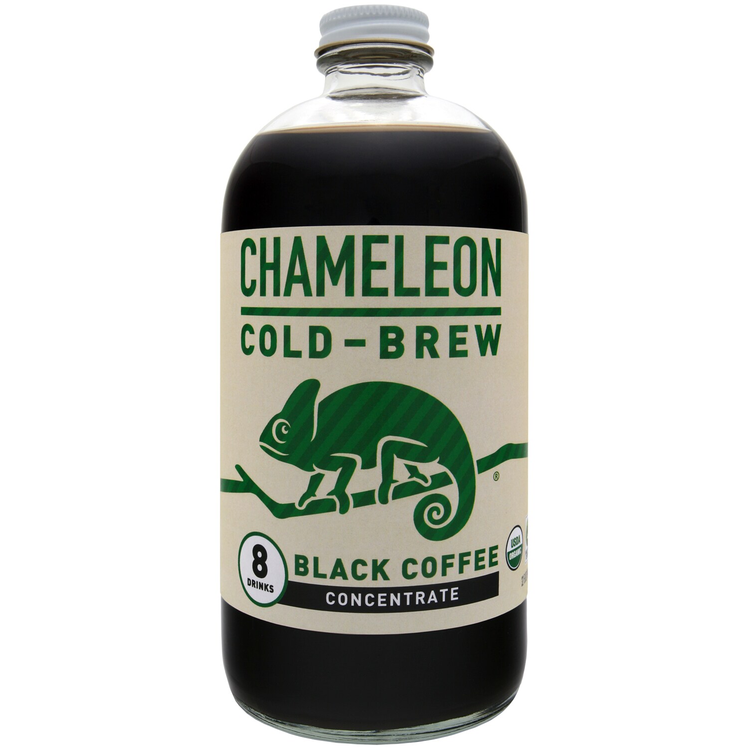 Chameleon Cold-Brew Organic Coffee Concentrate, Black, Glass Bottle