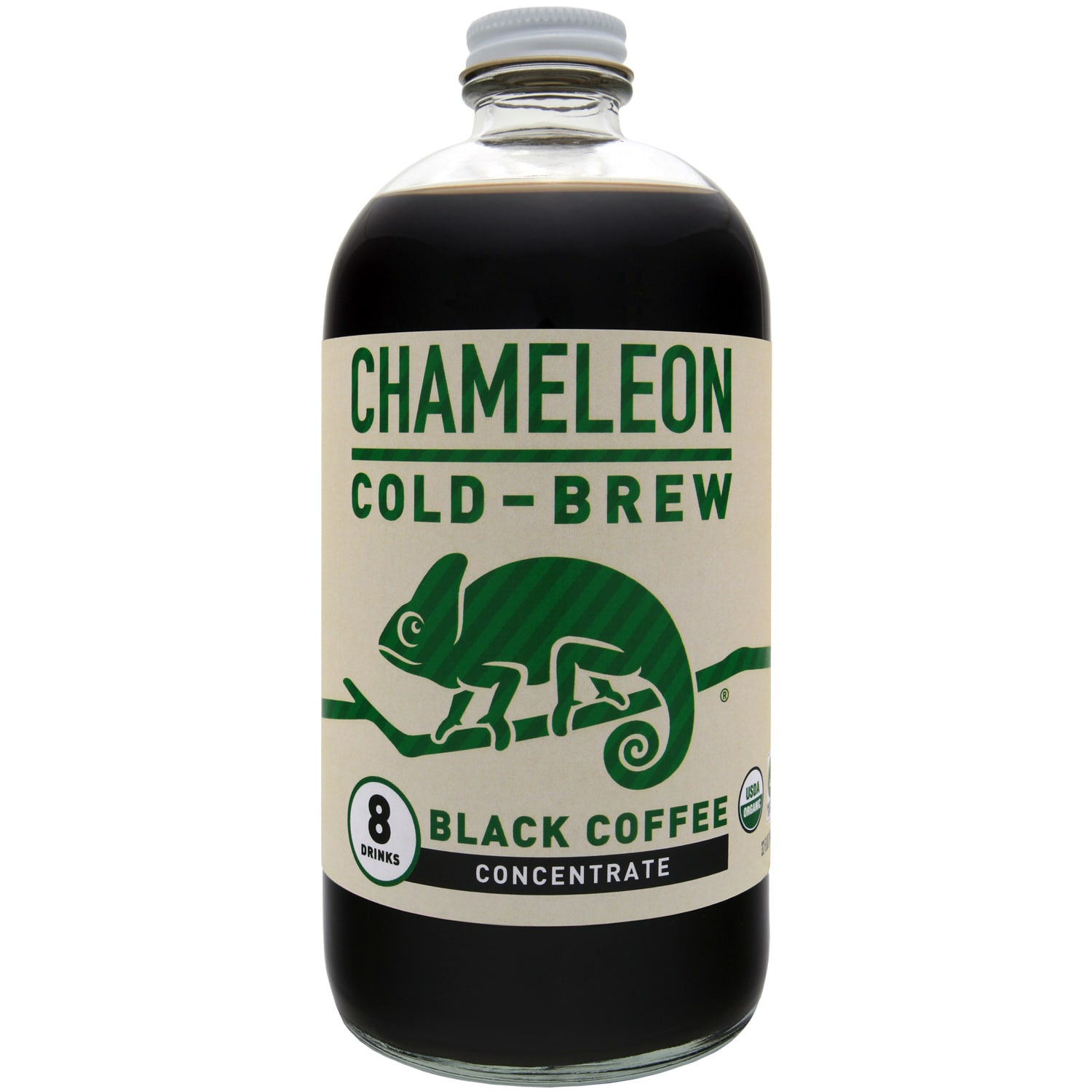 Chameleon Cold-Brew Organic Coffee Concentrate, Black, Glass Bottle