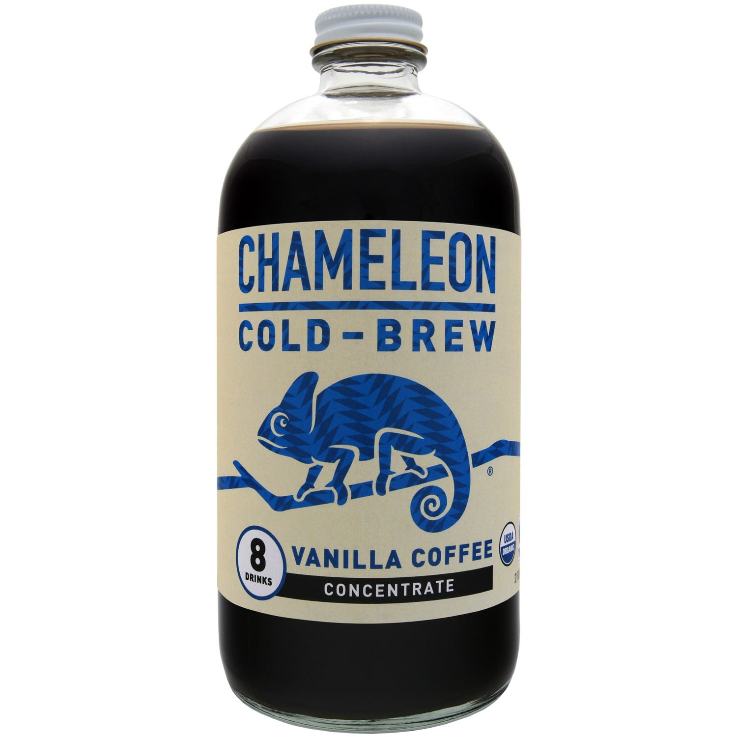 Chameleon Cold-Brew Organic Coffee Concentrate, Vanilla, Glass Bottle