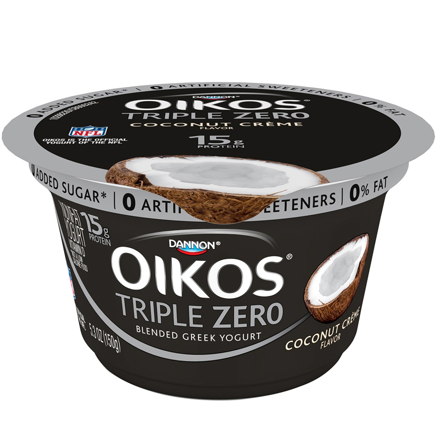 Dannon Oikos Triple Zero Greek Nonfat Yogurt, Coconut Crème