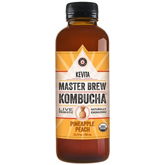 KeVita Master Brew Kombucha, Pineapple Peach, Glass Bottle