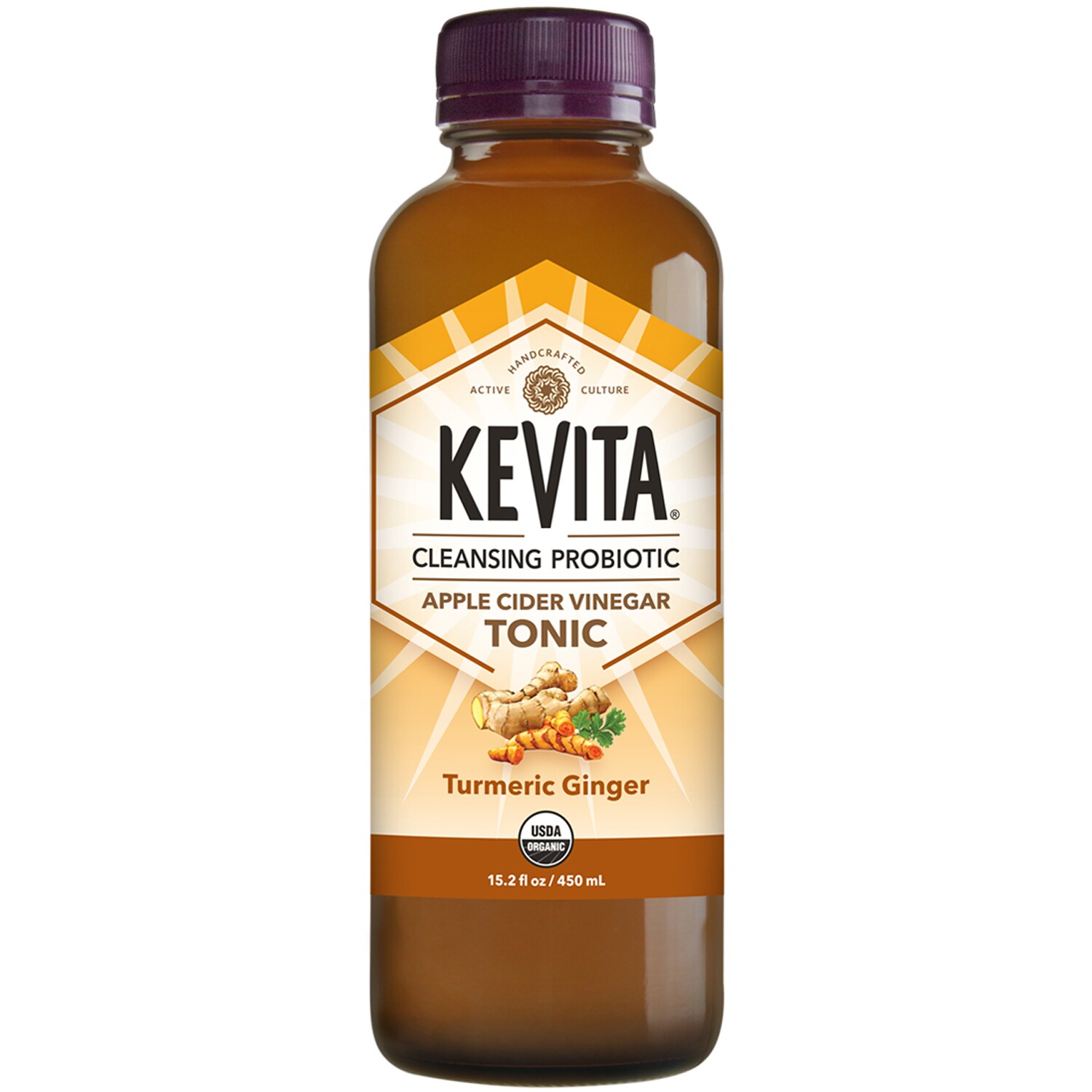 KeVita Cleansing Probiotic Apple Cider Vinegar Tonic, Turmeric Ginger, Glass Bottle