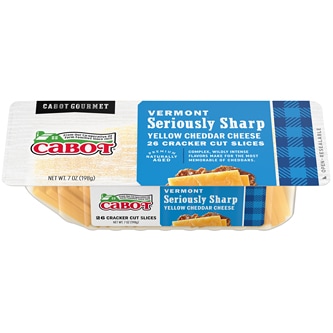 Cabot Vermont Seriously Sharp Yellow Cheddar Cheese Cracker Cut Slices