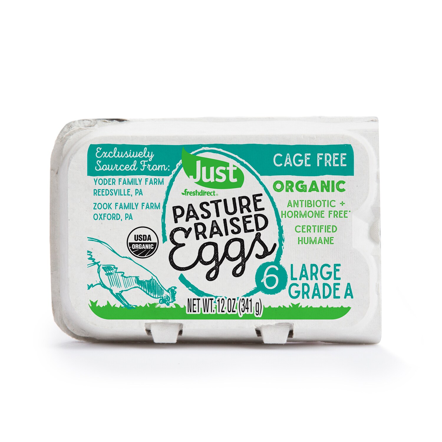 Just FreshDirect Organic Cage-Free Pasture-Raised Grade A Large Eggs