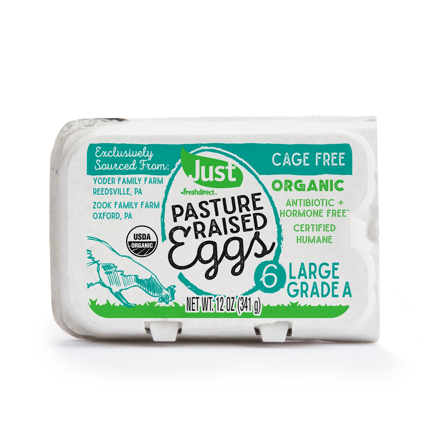 Just FreshDirect Organic Cage-Free Pasture-Raised Grade A Large Eggs
