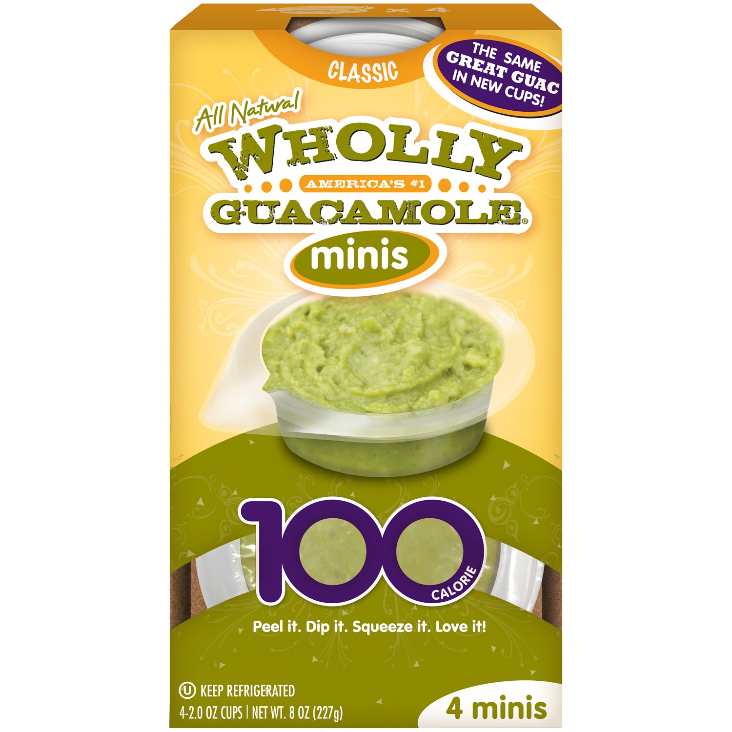 Wholly Guacamole Classic Snack Packs, 2oz, 4ct FreshDirect
