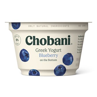 Chobani Non-Fat Greek Yogurt, Blueberry on the Bottom