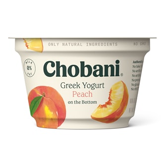 Chobani Non-Fat Greek Yogurt, Peach on the Bottom