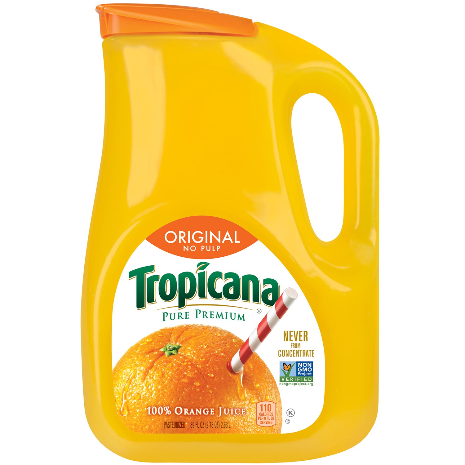 Tropicana Pure Premium Orange Juice, Original, No Pulp, Plastic Bottle