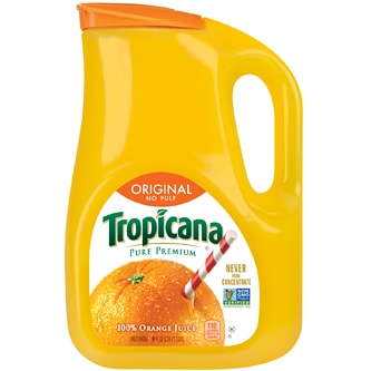 Tropicana Pure Premium Orange Juice, Original, No Pulp, Plastic Bottle