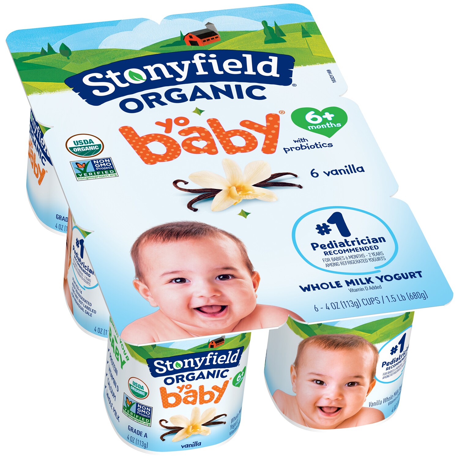 Order Stonyfield Organic YoBaby Whole Milk Yogurt Cups, Vanilla Fast
