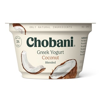 Chobani Low-Fat Greek Yogurt, Coconut Blended