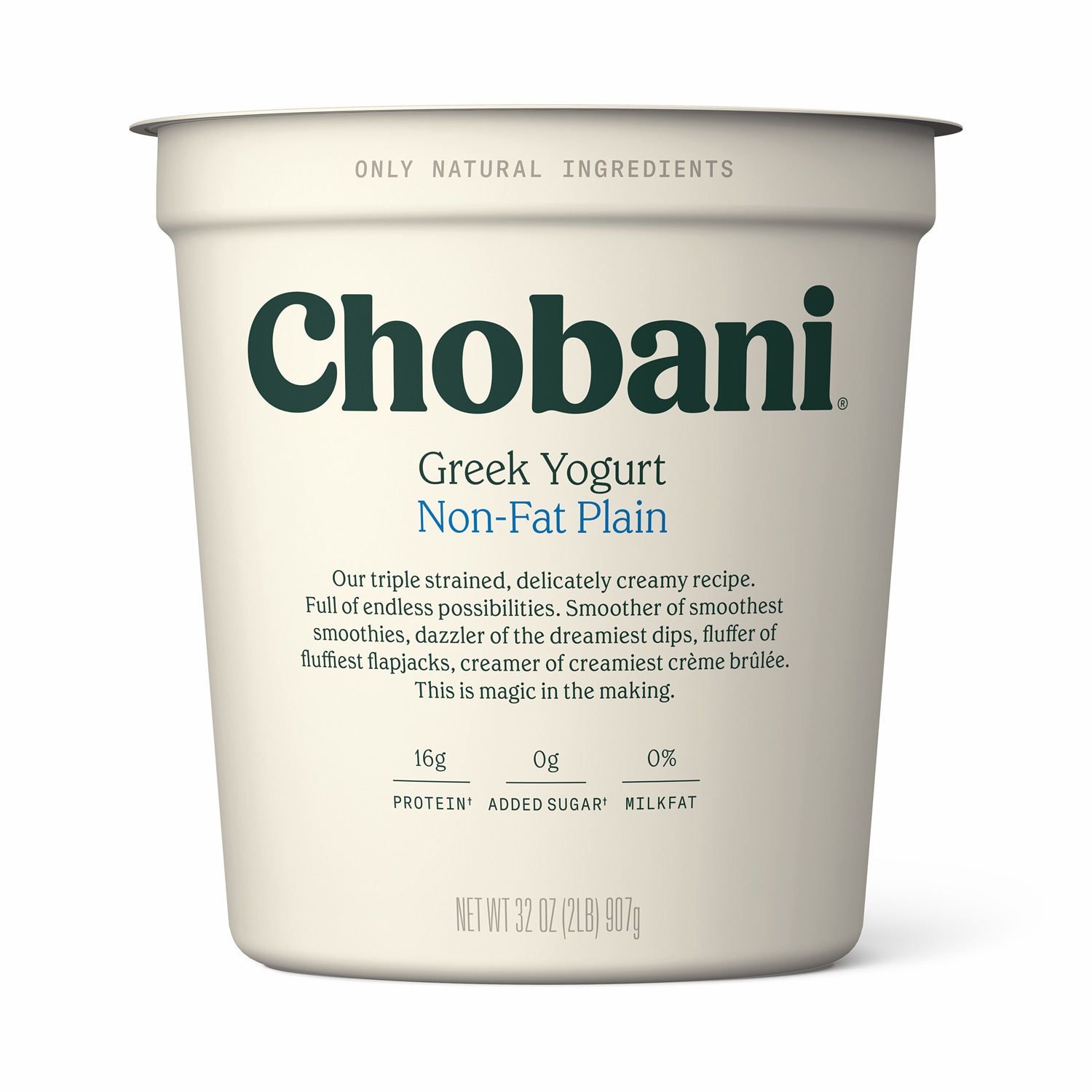 Chobani Non-Fat Greek Yogurt, Plain
