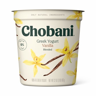 Chobani Non-Fat Greek Yogurt, Vanilla Blended