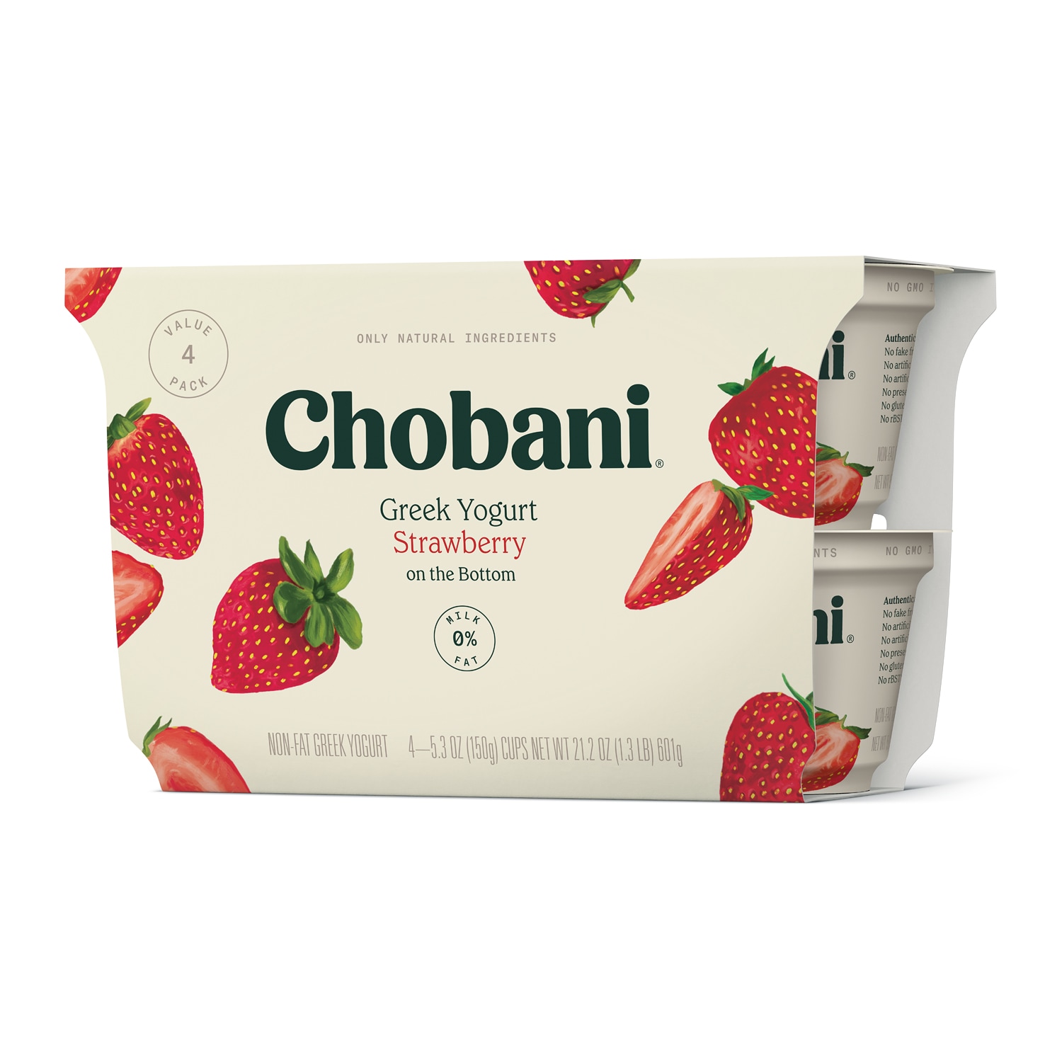 Chobani Non-Fat Greek Yogurt, Strawberry on the Bottom