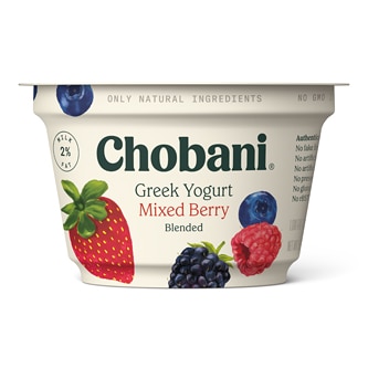 Chobani Low-Fat Greek Yogurt, Mixed Berry Blended