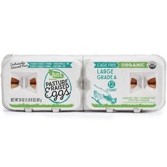 Just FreshDirect Organic Cage-Free Pasture-Raised Grade A Large Eggs, Dozen