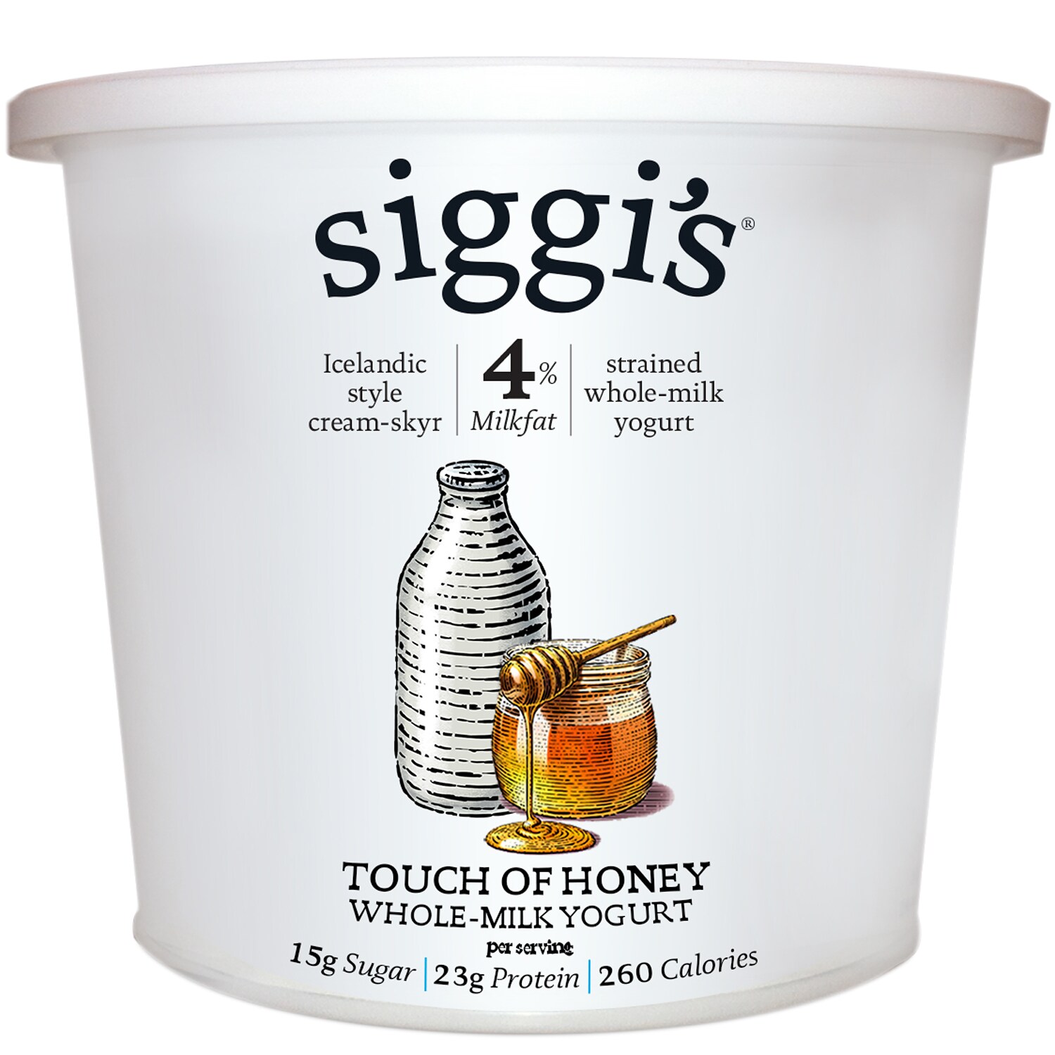 Siggi's Skyr Icelandic-Style Strained 4% Whole Milk Yogurt, Touch of Honey