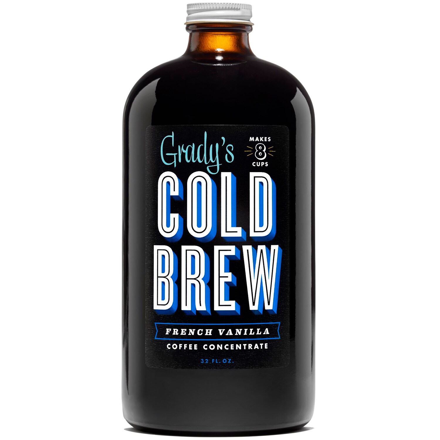 Grady's Cold Brew Coffee Concentrate, French Vanilla, Glass Bottle
