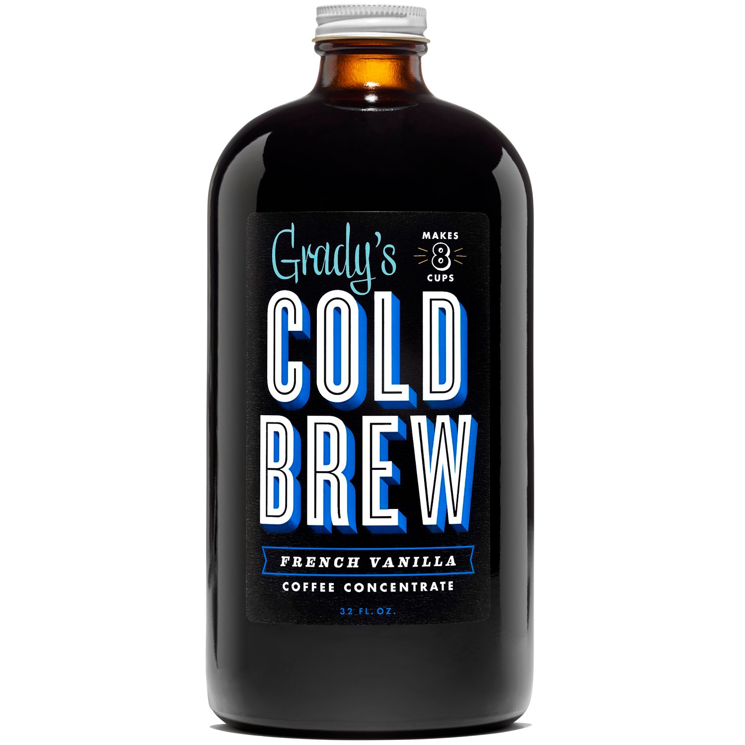 Grady's Cold Brew Coffee Concentrate, French Vanilla, Glass Bottle