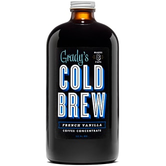 Grady's Cold Brew Coffee Concentrate, French Vanilla, Glass Bottle