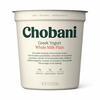 Chobani Whole Milk Greek Yogurt, Plain