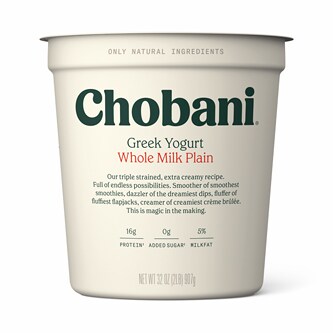 Chobani Whole Milk Greek Yogurt, Plain