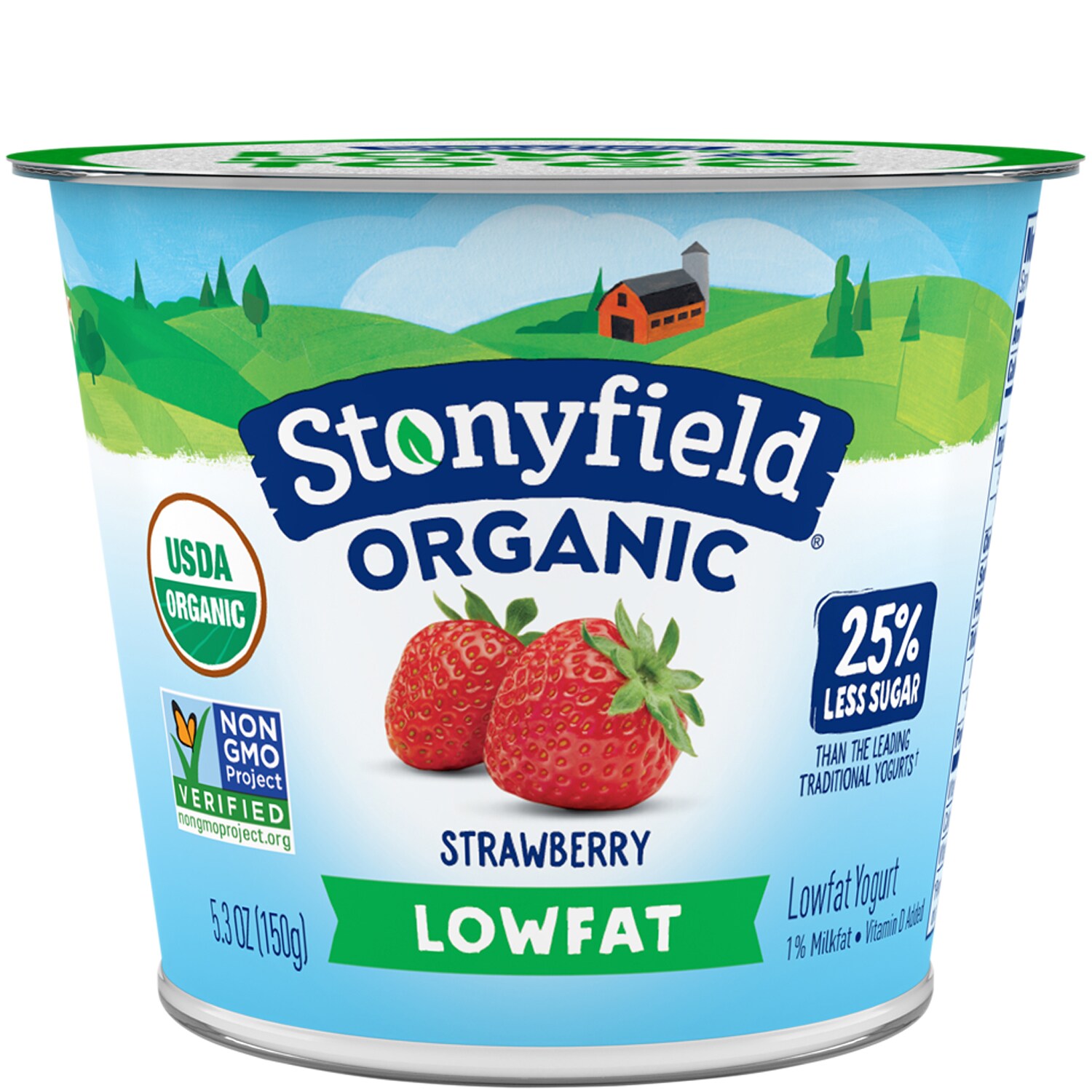 Stonyfield Organic Smooth and Creamy Lowfat Yogurt, Strawberry