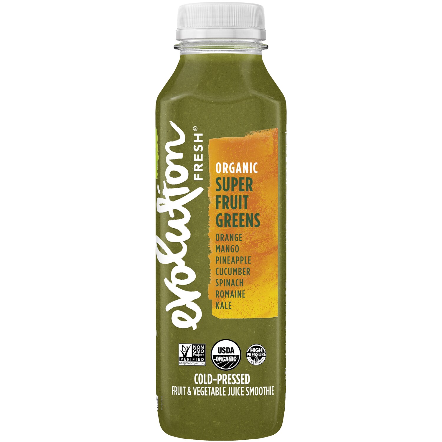 Evolution Fresh Cold-Pressed Juice Smoothie, Organic Super Fruit Greens, Plastic Bottle