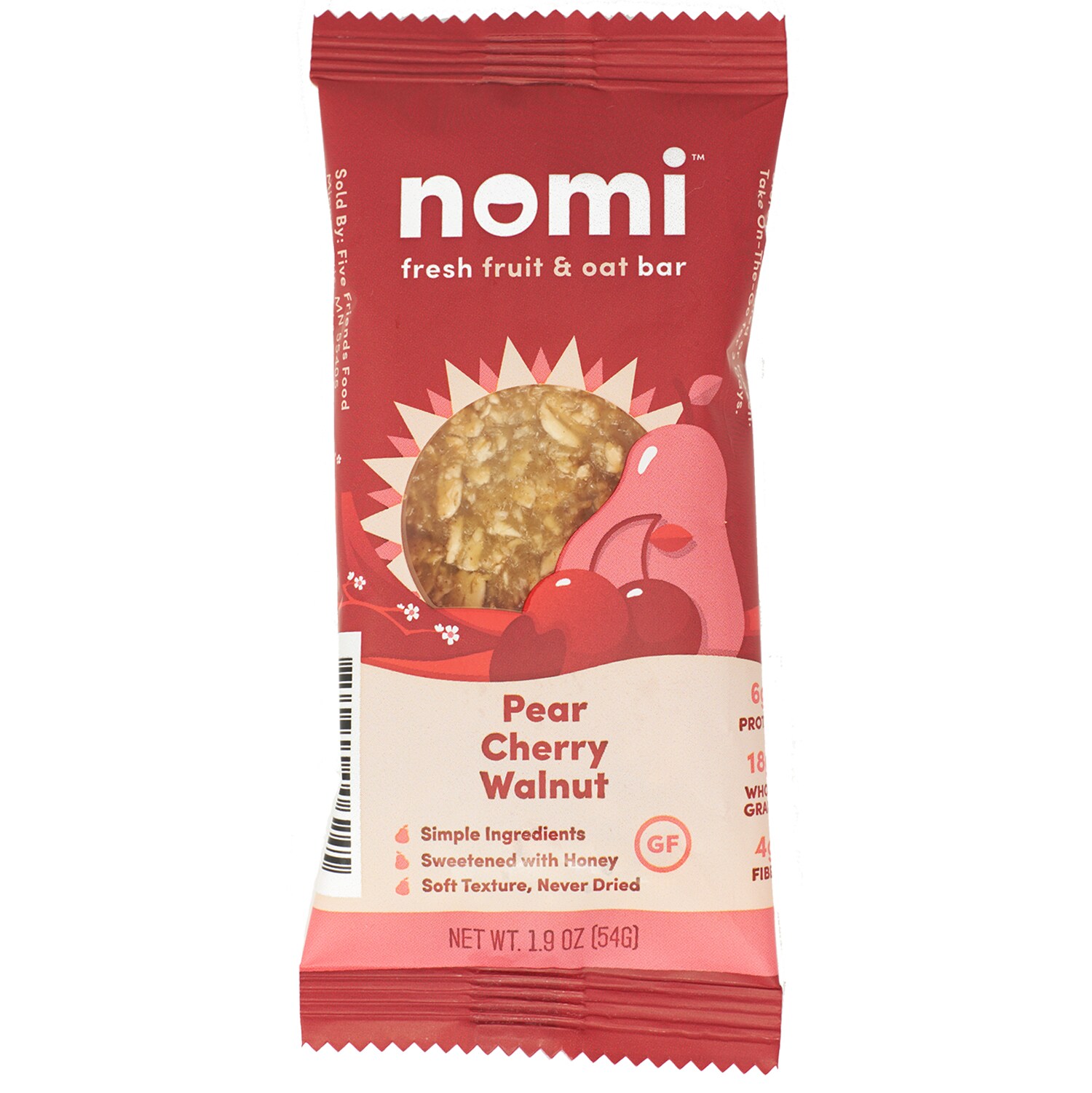 Nomi Fresh Fruit & Oat Bar, Pear Cherry Walnut