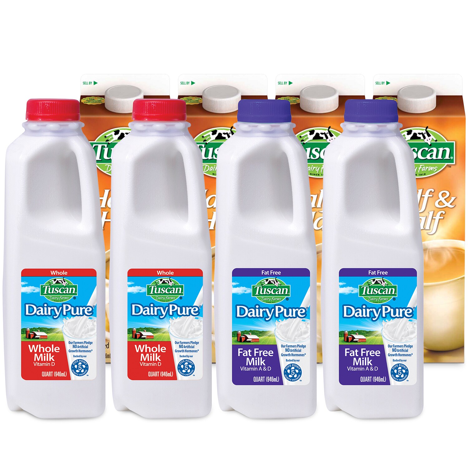 Tuscan Dairy Farms Cream and Milk Variety Pack, Cartons and Plastic Bottles