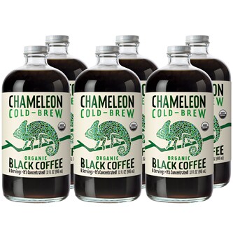 Chameleon Cold-Brew Organic Coffee Concentrate, Black, Glass Bottles