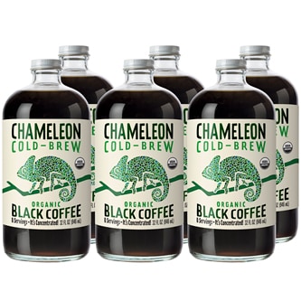 Chameleon Cold-Brew Organic Coffee Concentrate, Black, Glass Bottles