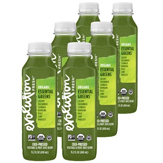 Evolution Fresh Cold-Pressed Organic Essential Greens with Lime Juice Blend, Plastic Bottles