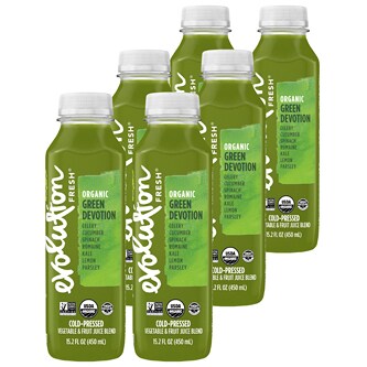 Evolution Fresh Cold-Pressed Organic Blend, Green Devotion, Plastic Bottles