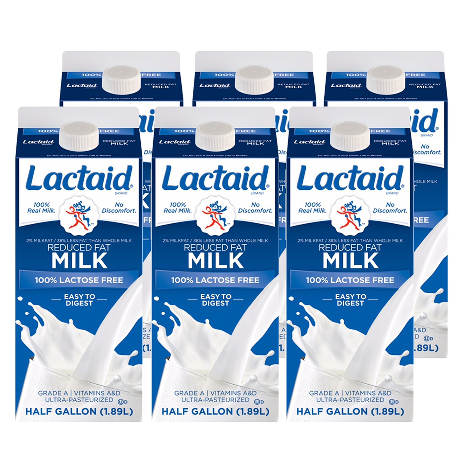 Lactaid 100% Lactose-Free 2% Reduced Fat Milk, Cartons