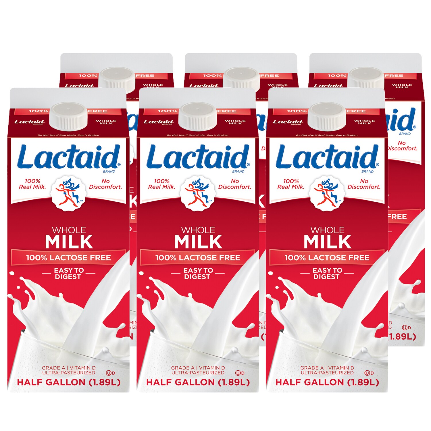 Lactaid 100% Lactose-Free Whole Milk, Cartons