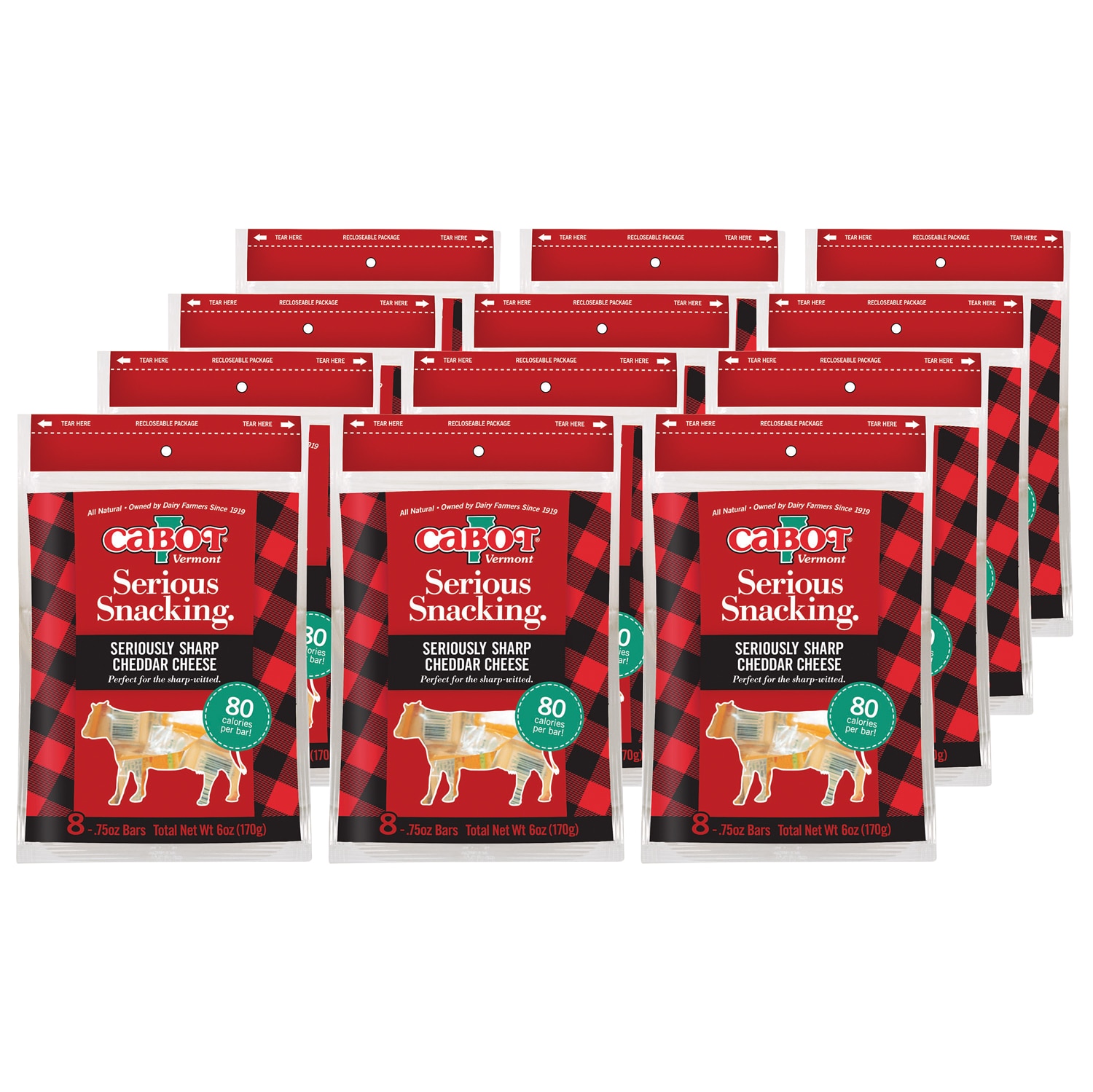 Cabot Serious Snacking Seriously Sharp Cheddar Cheese Bars