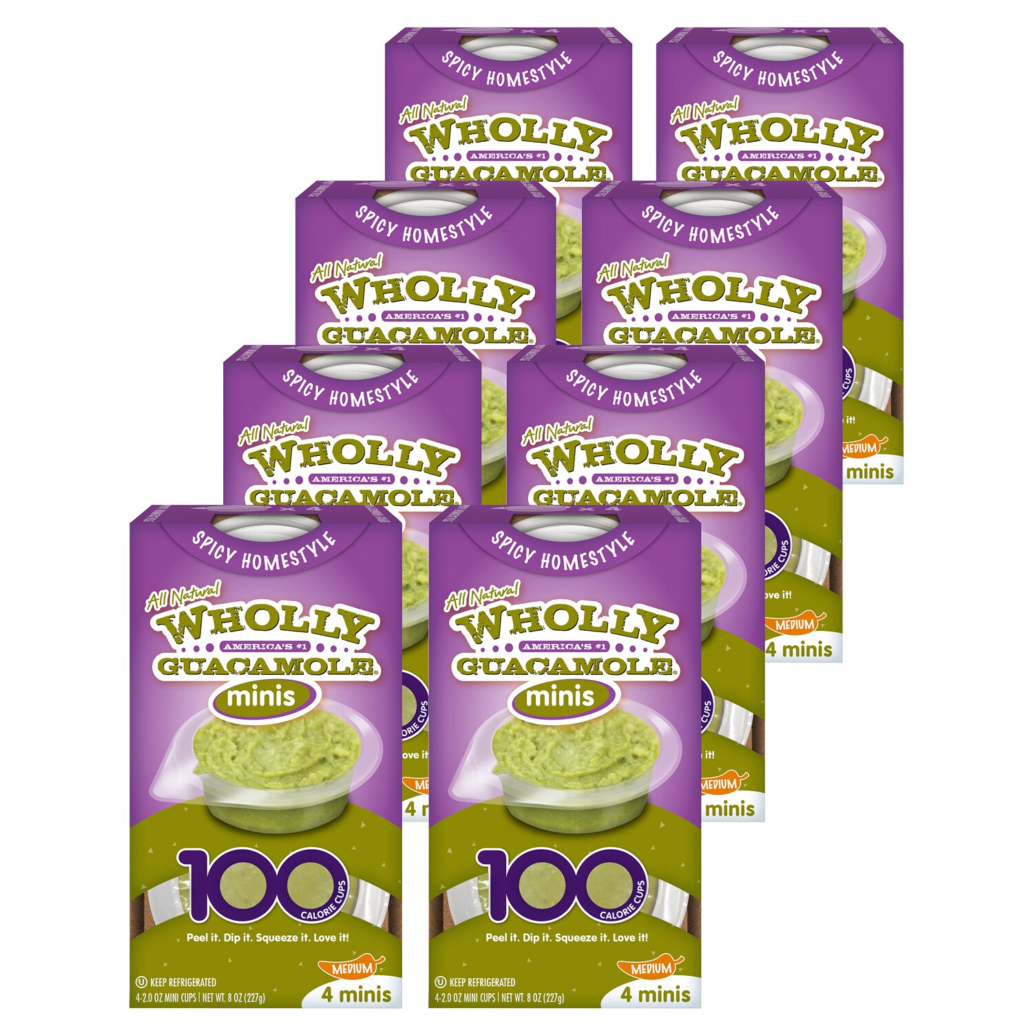 Wholly Guacamole Spicy Homestyle Snack Packs
