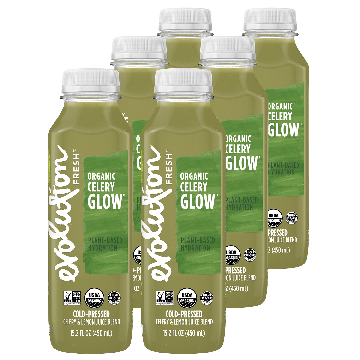 Evolution Fresh Cold-Pressed Juice Blend, Organic Celery Glow, Plastic Bottles