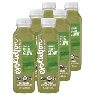 Evolution Fresh Cold-Pressed Juice Blend, Organic Celery Glow, Plastic Bottles
