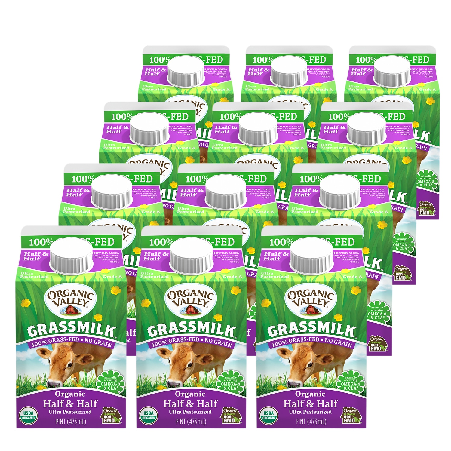 Organic Valley Organic Grassmilk Half & Half 12ct FreshDirect