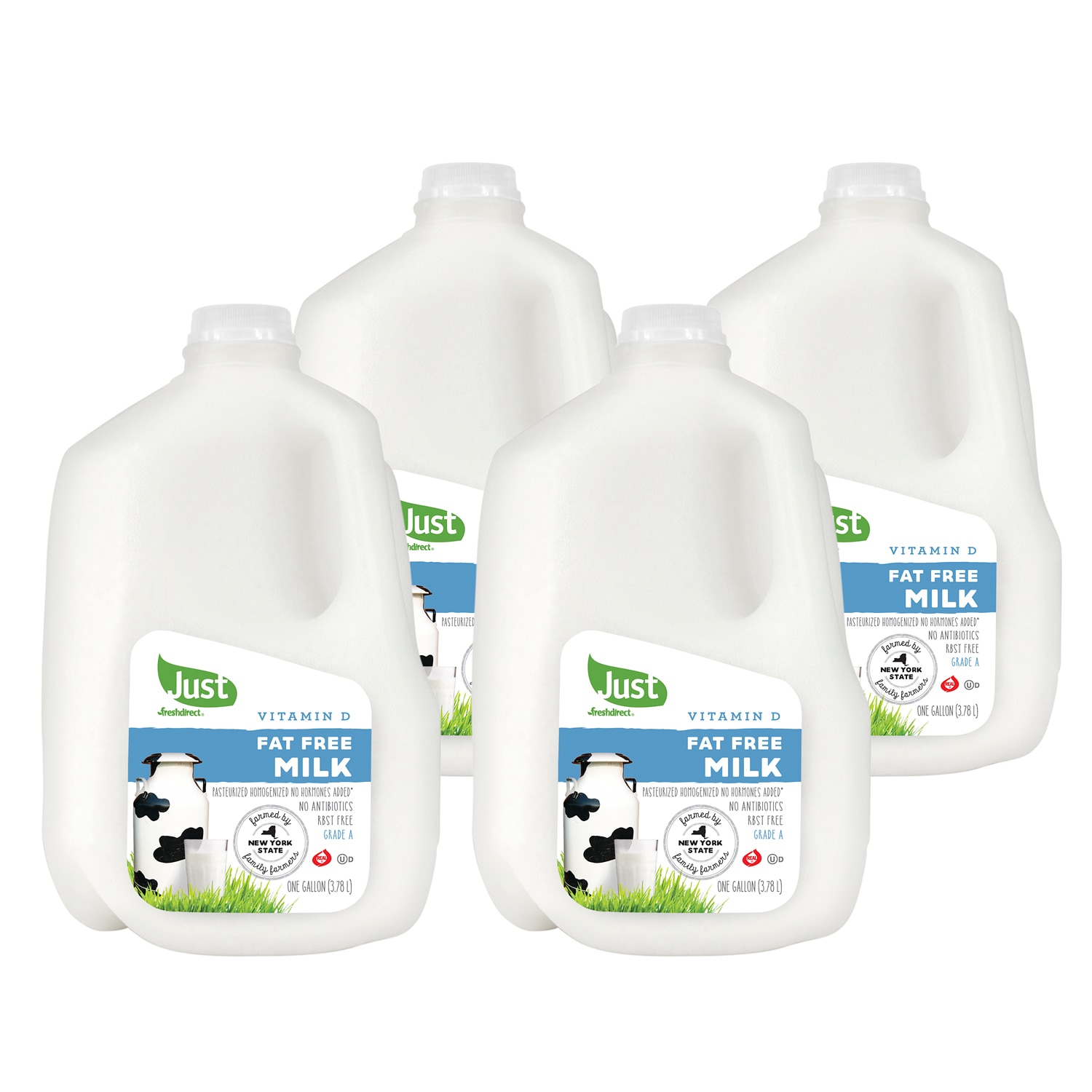 Just FreshDirect Fat Free Milk, Plastic Bottles