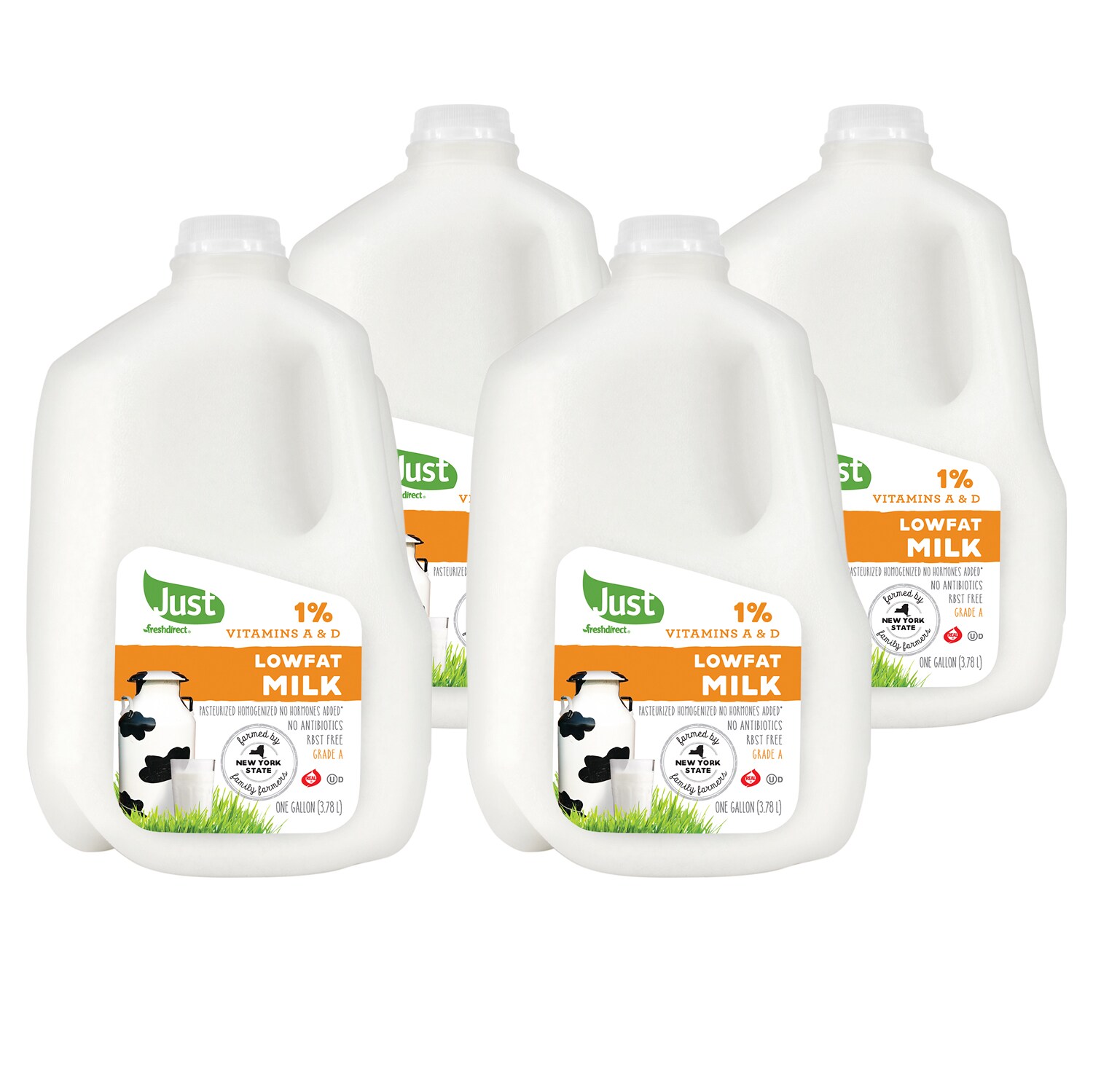Just FreshDirect 1% Lowfat Milk, Plastic Bottles