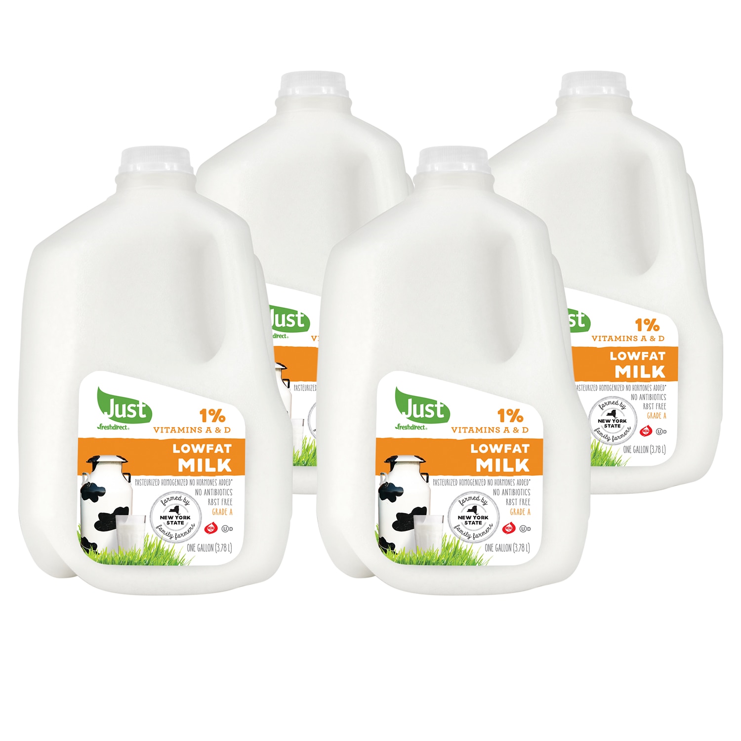 Just FreshDirect 1% Lowfat Milk, Plastic Bottles