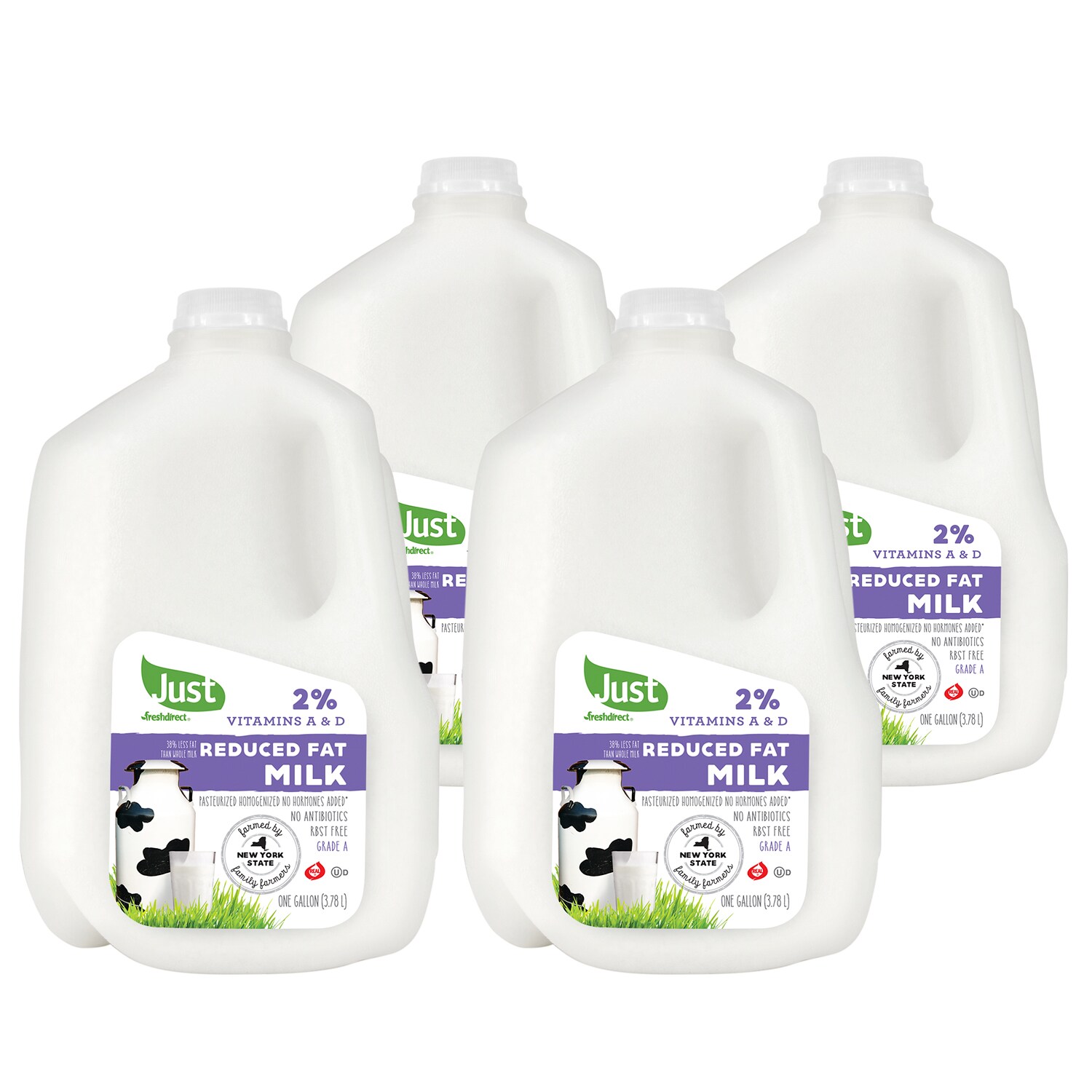 Just FreshDirect 2% Reduced Fat Milk, Plastic Bottles