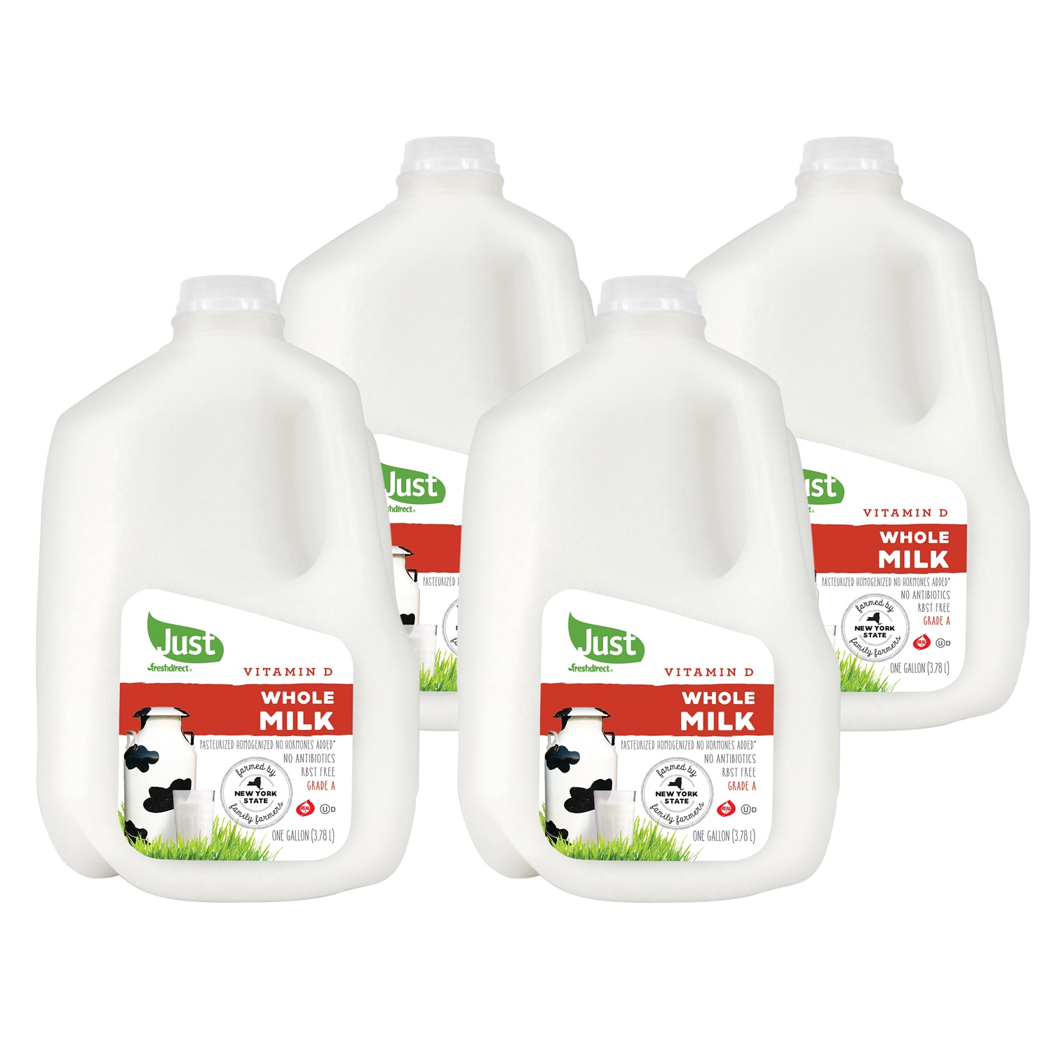 Just FreshDirect Whole Milk, Plastic Bottles