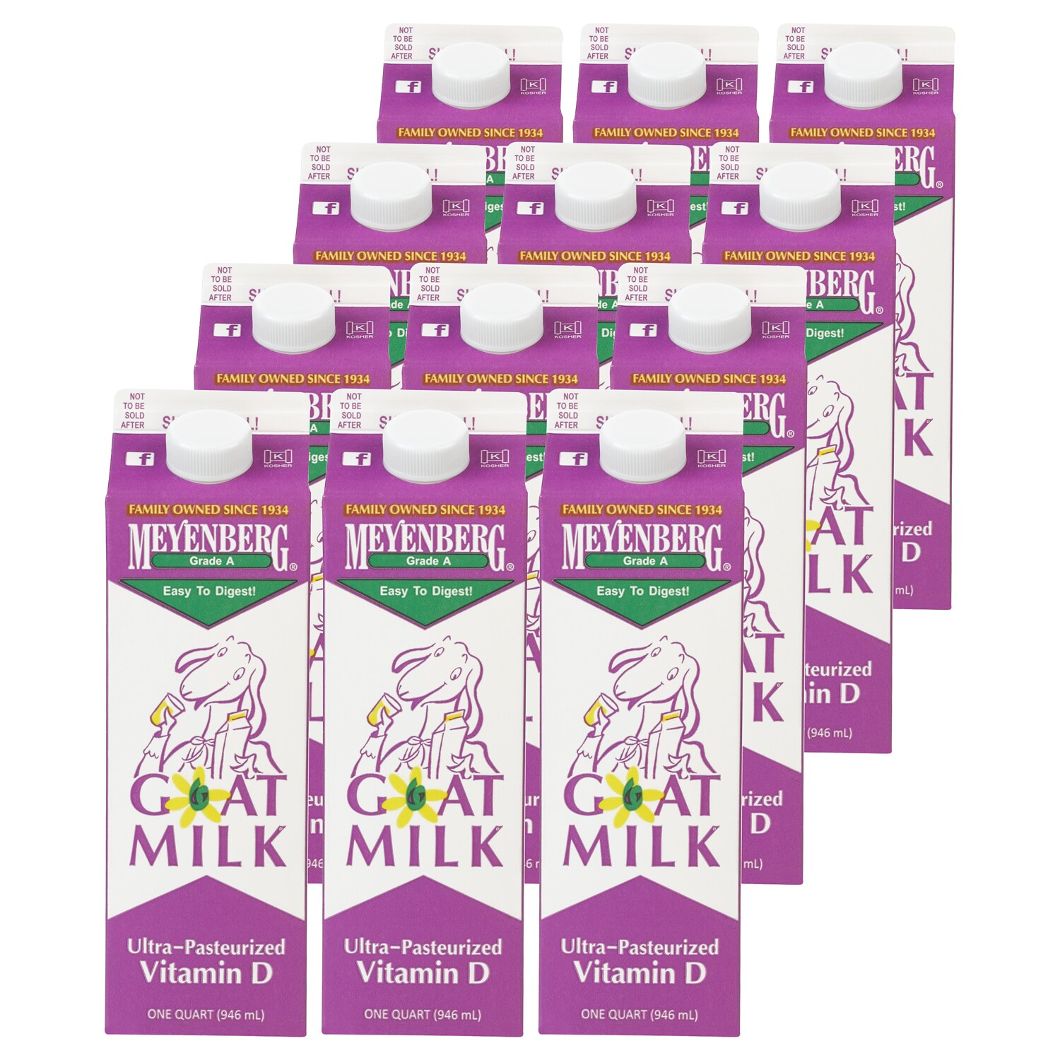 Meyenberg Grade A Whole Goat Milk, Ultra-Pasteurized, Vitamin D, Cartons