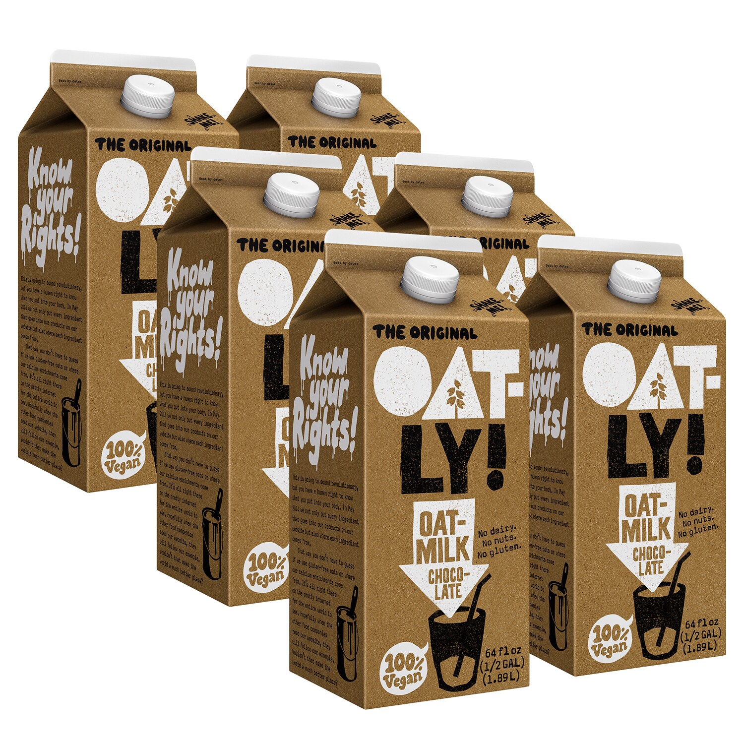 Oatly Oatmilk, Chocolate, Cartons