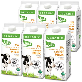Just FreshDirect Organic 1% Lowfat Milk, Cartons